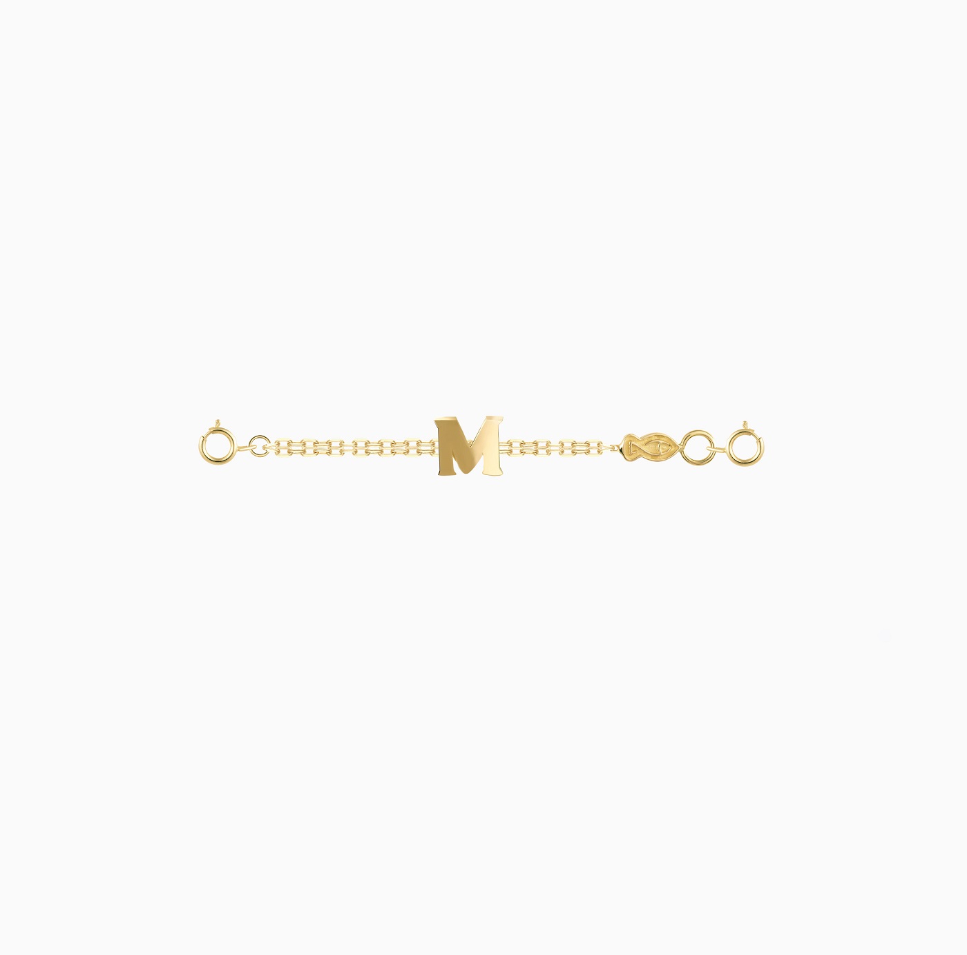 دستبندhalf chain میوکی حرف M