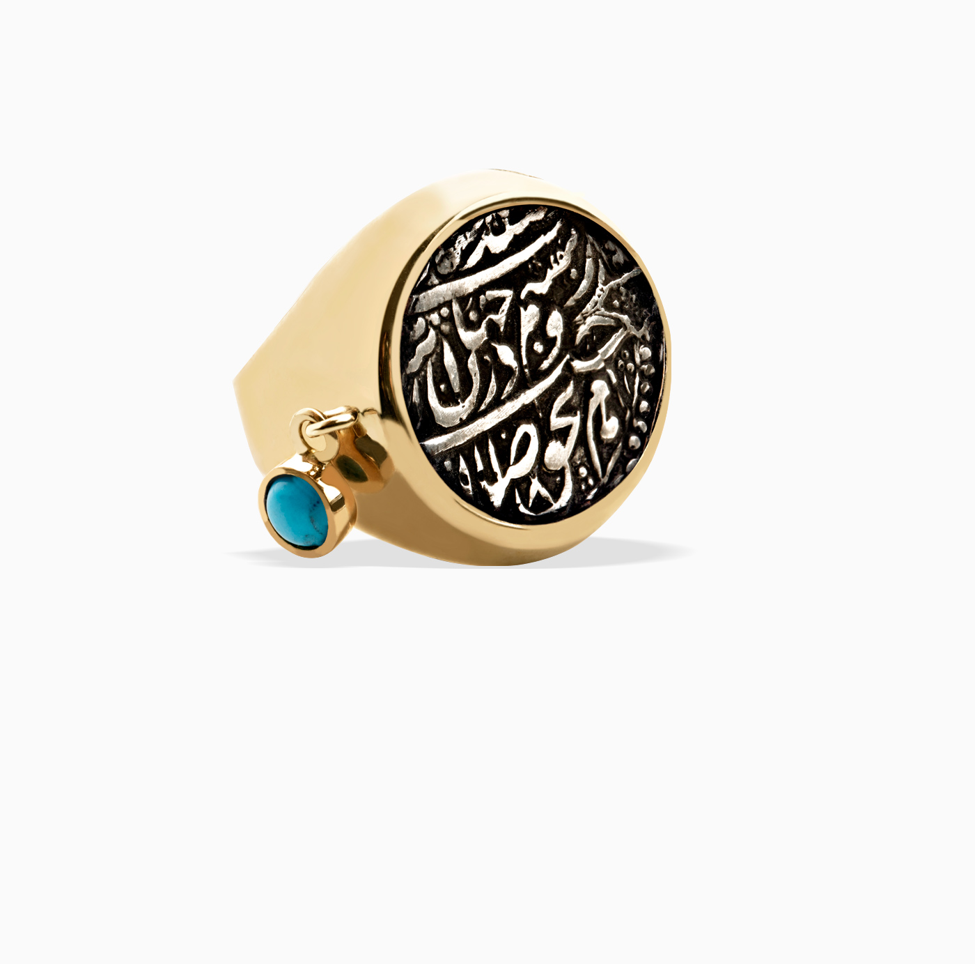 انگشتر سیگنت آویزدار سکه
