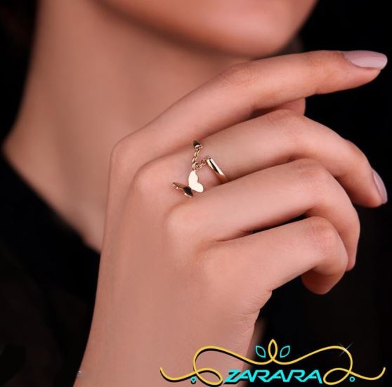 رینگ ساده آویزدار پروانه