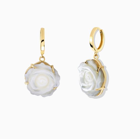 گوشواره ساده کلیپسی گل رز